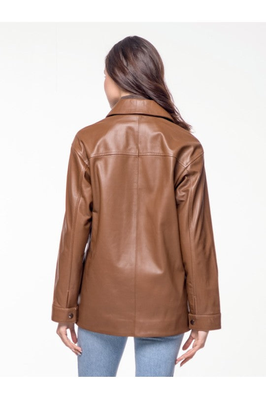 Brown Leather Blazer