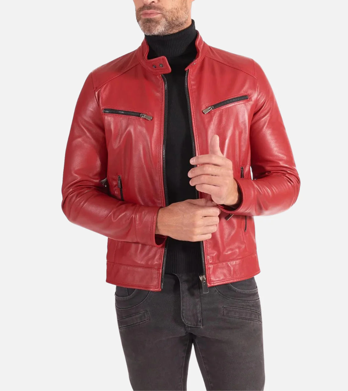 red biker jackets for men