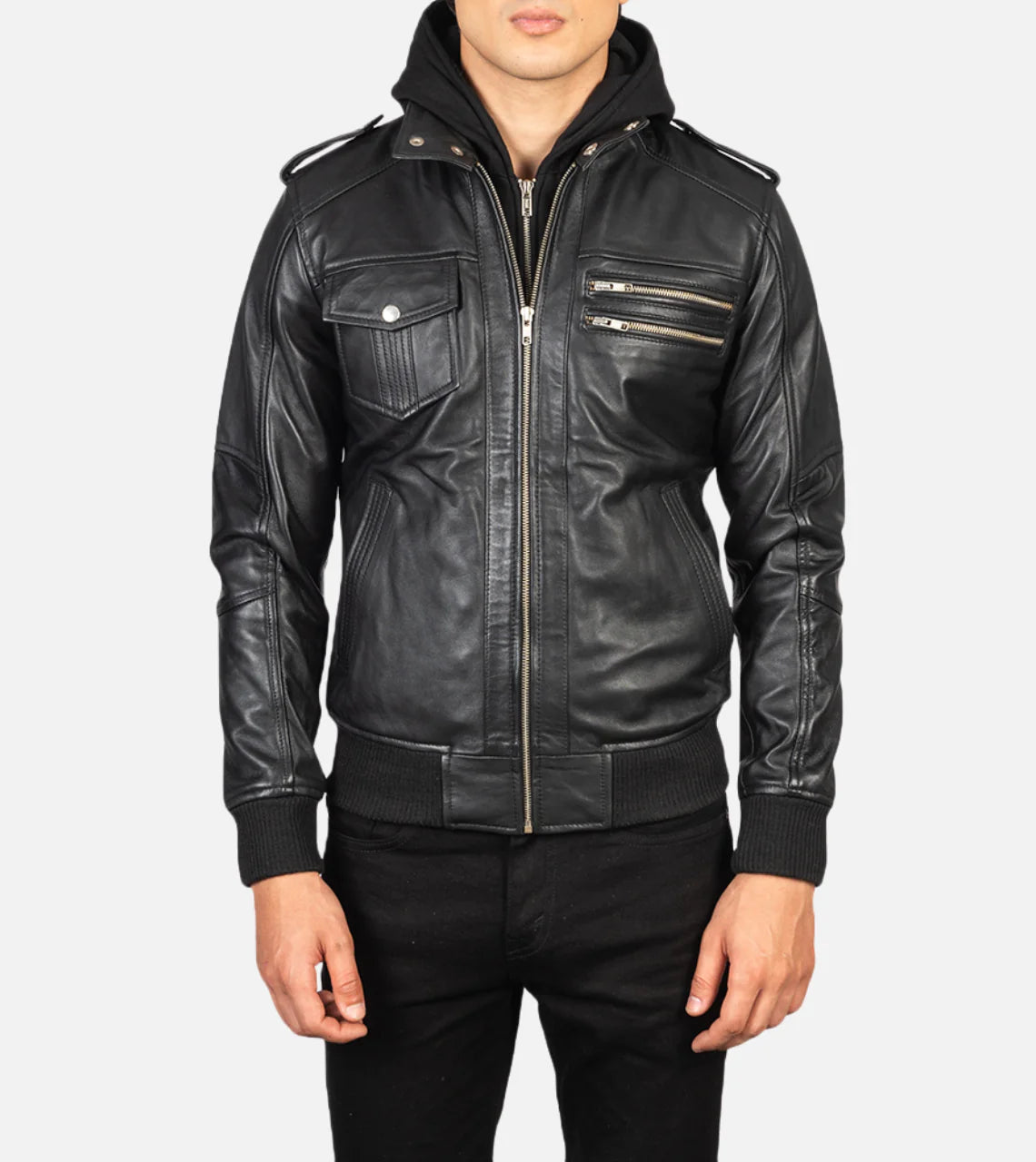 Men's Hooded Leather Jackets