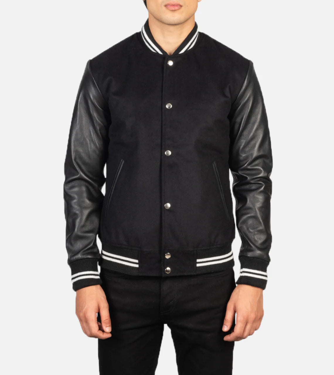 Leather Varsity Jacket for Men