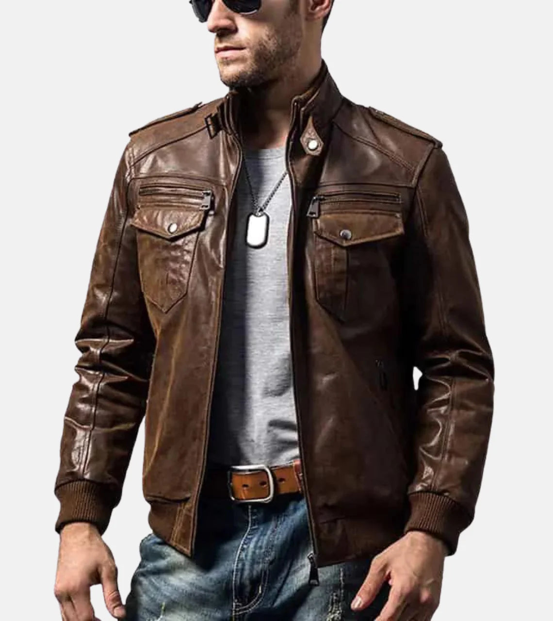 Men Bomber Leather Jackets