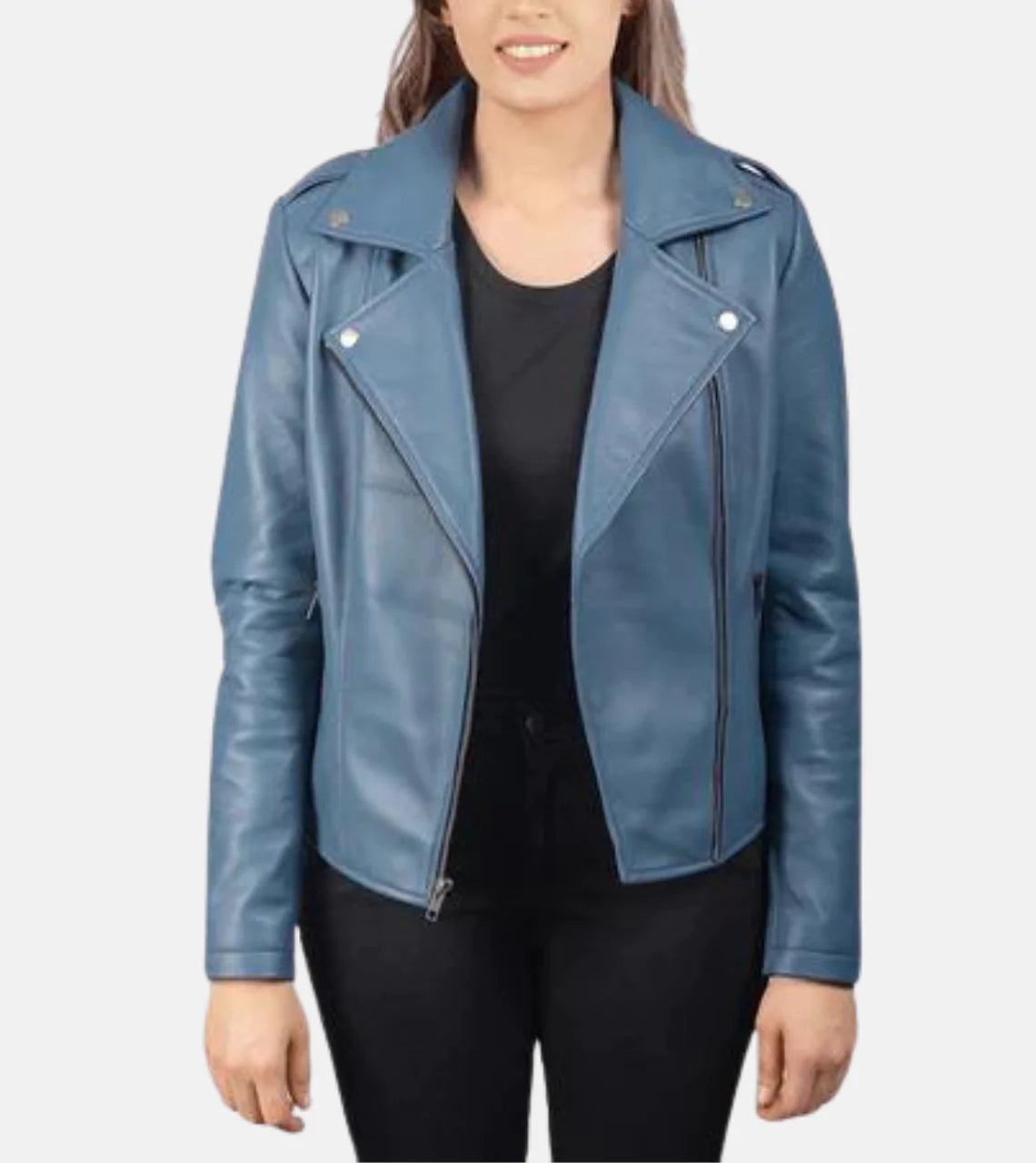 Overlap Leather Jackets for Women