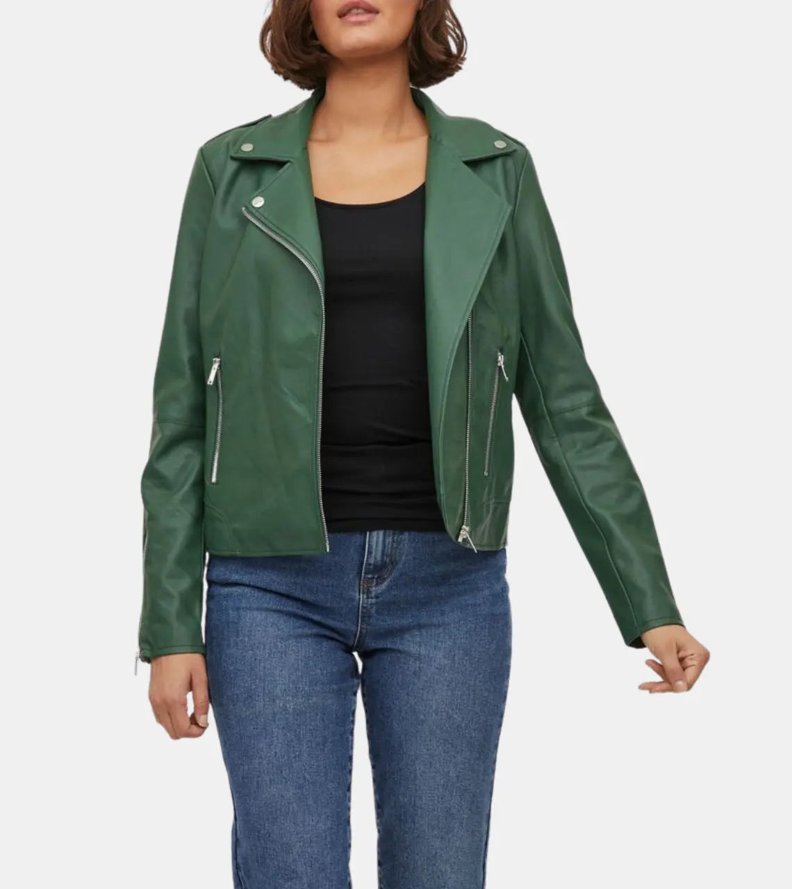 green jackets for women real leather