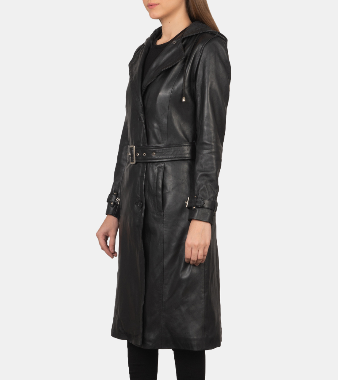  Black Leather Coat