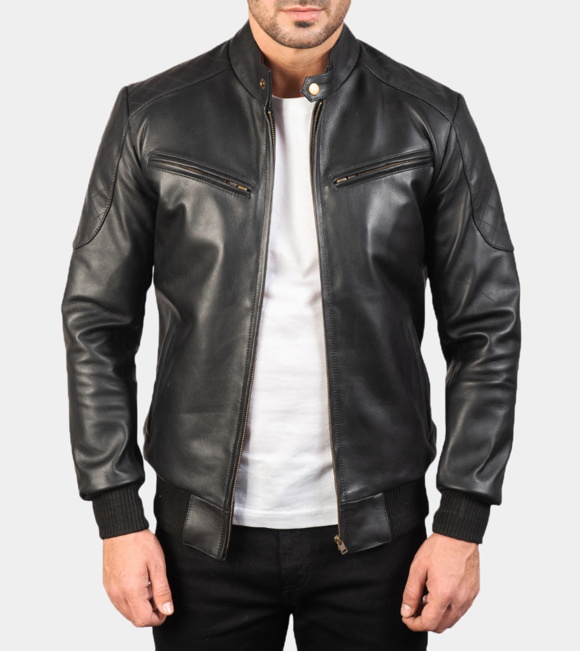  Leather Bomber Jacket 