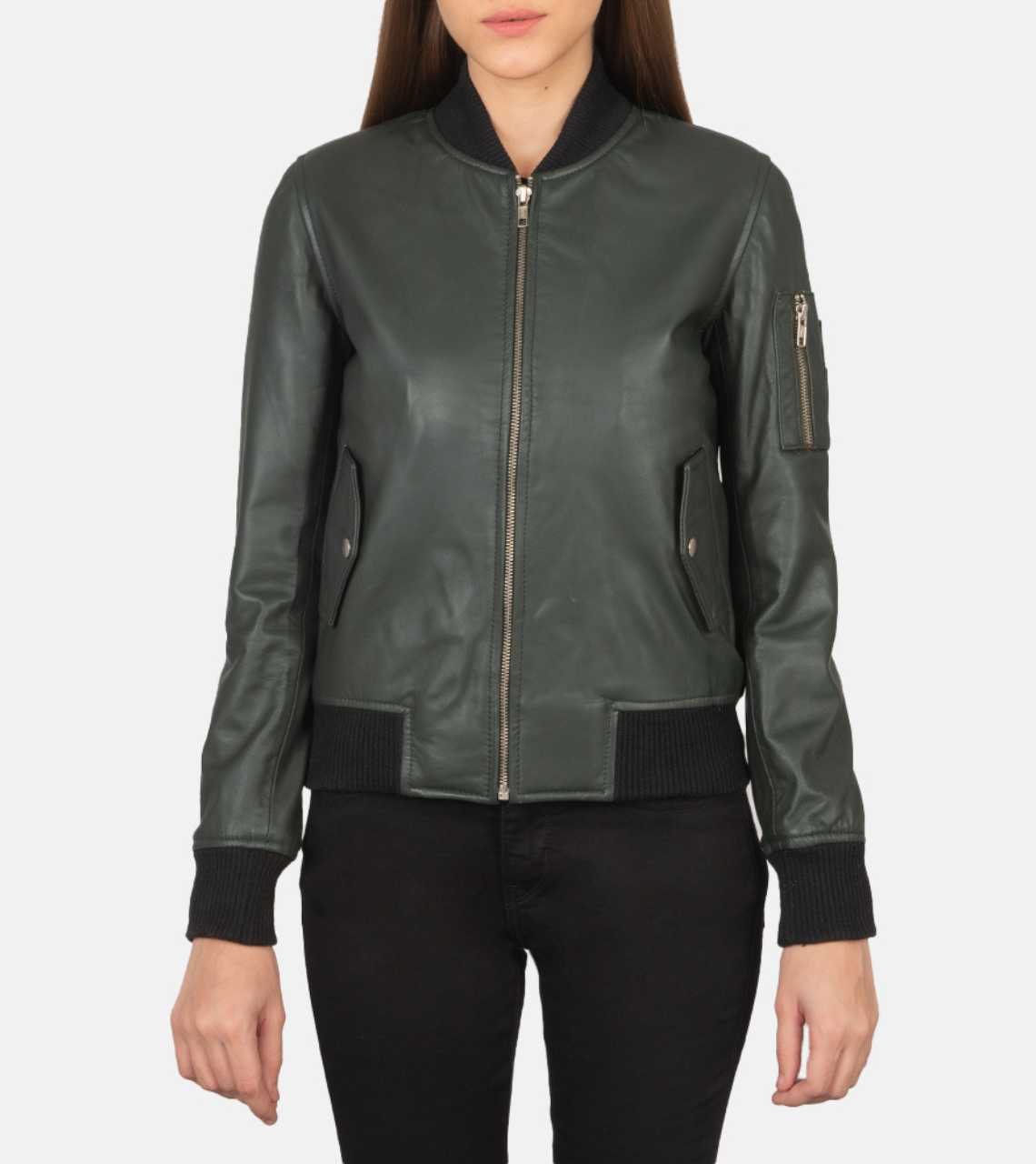 Ava Johns Women's Leather Bomber Jacket