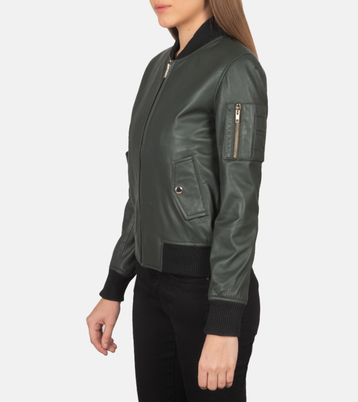 Ava Johns Women's Leather Bomber Jacket