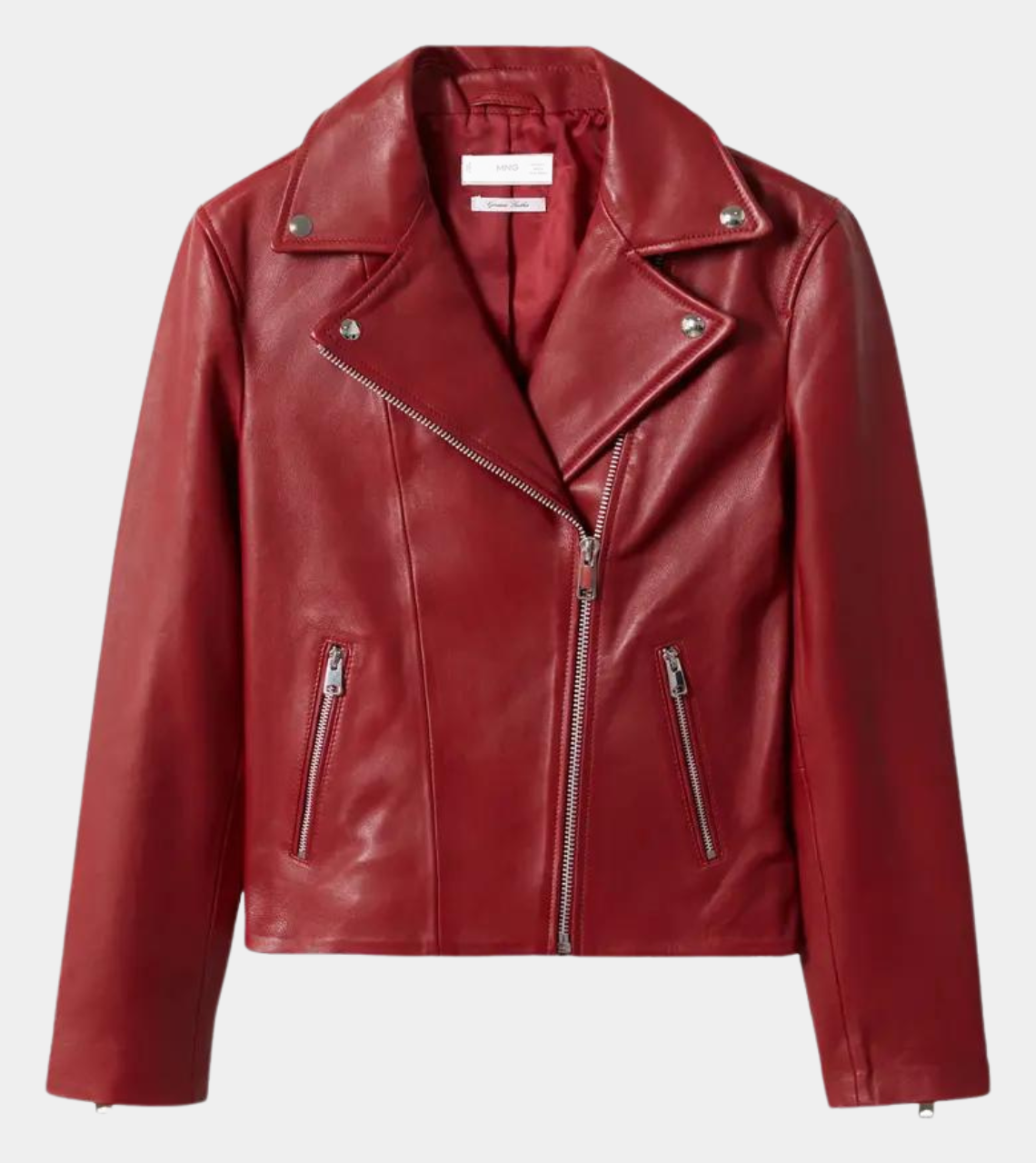 Women’s Red Biker Leather Jacket