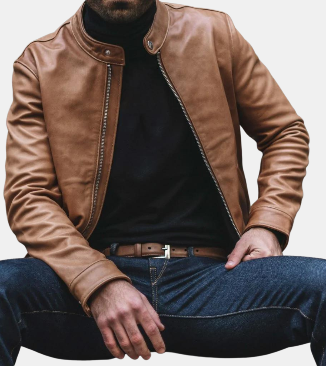 Liam Men's Tan Brown Leather Jacket