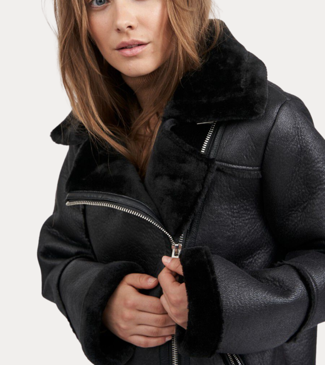 B3 Aviator Women's Shearling Sheepskin Leather Jacket