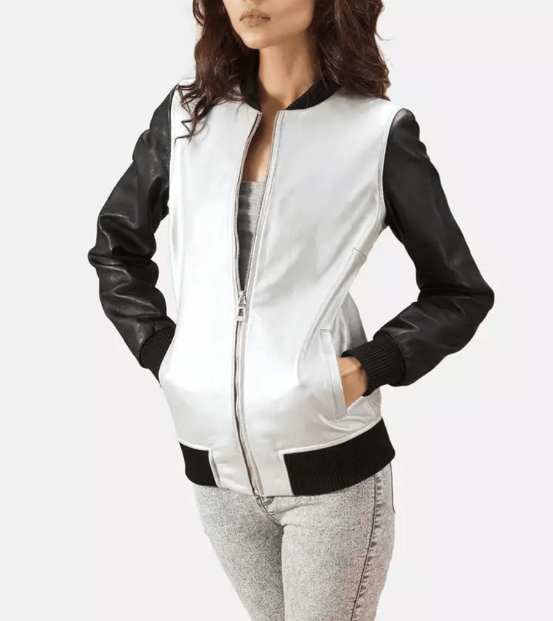 White Patch Bomber Jacket