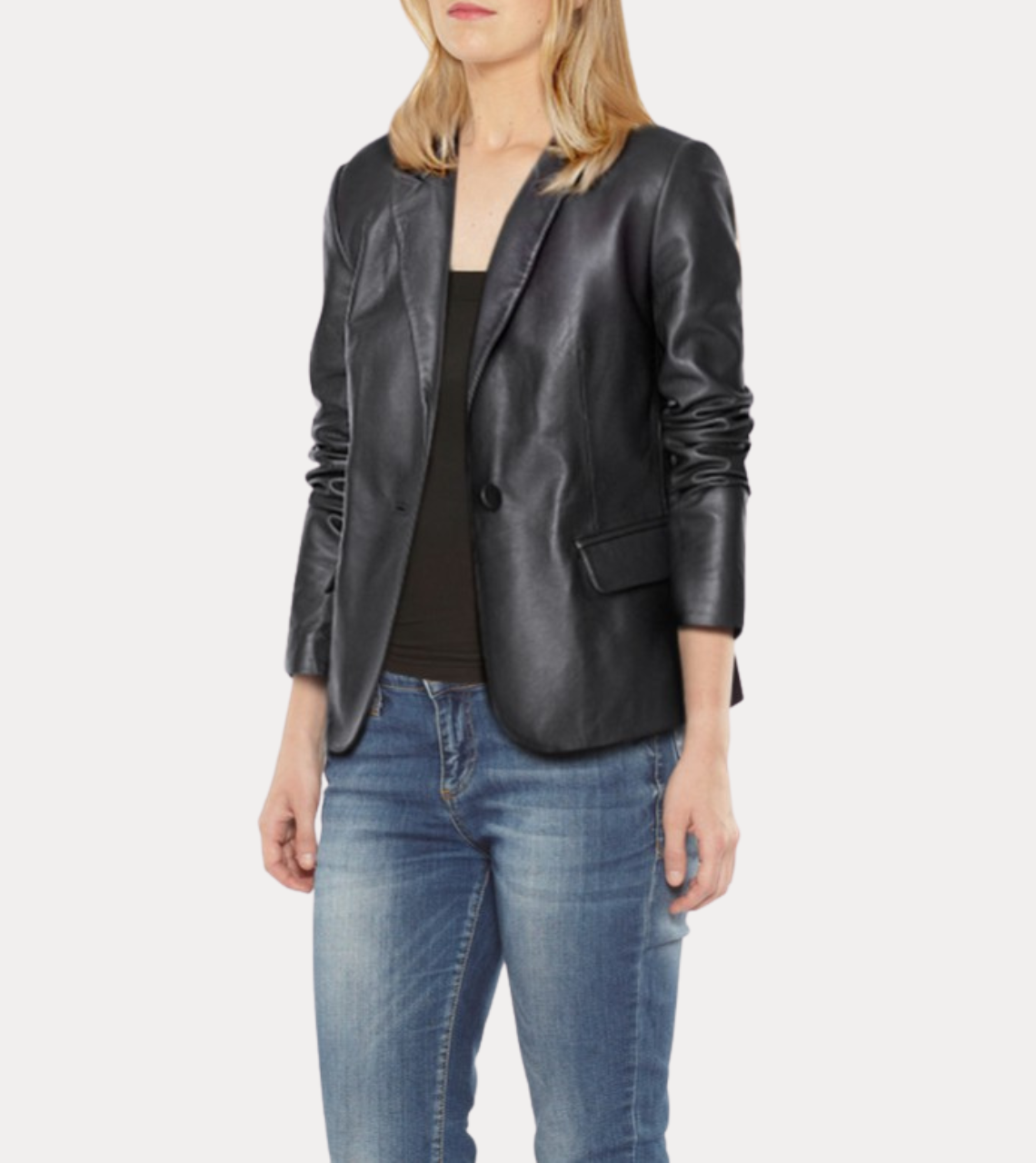 Lillie Black Women's Leather Blazer