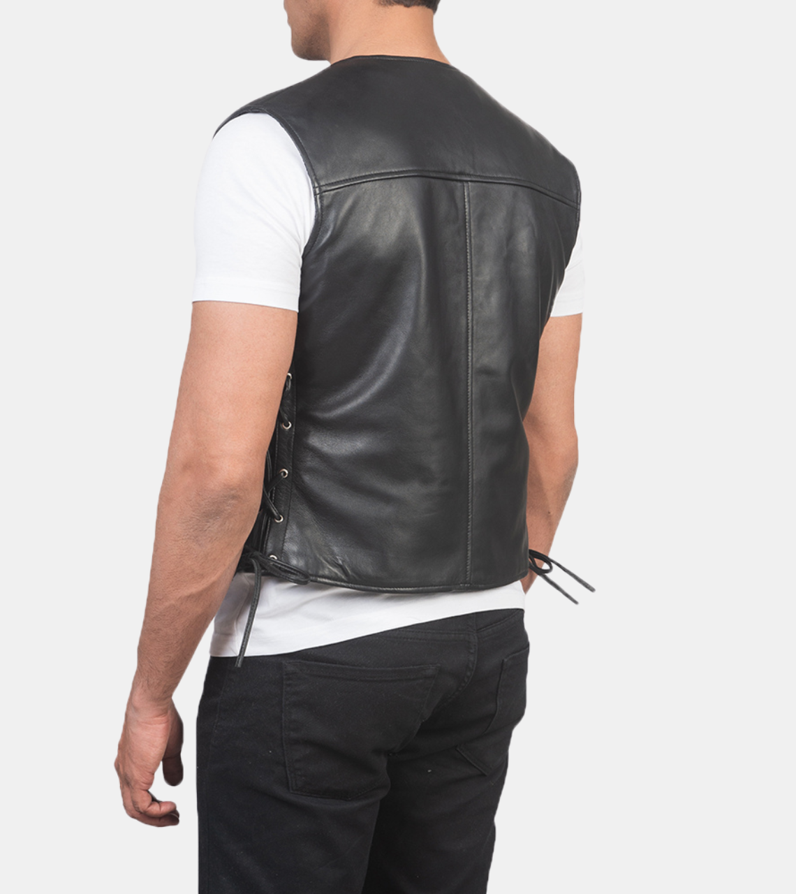 Judson Men's Black Leather Vest