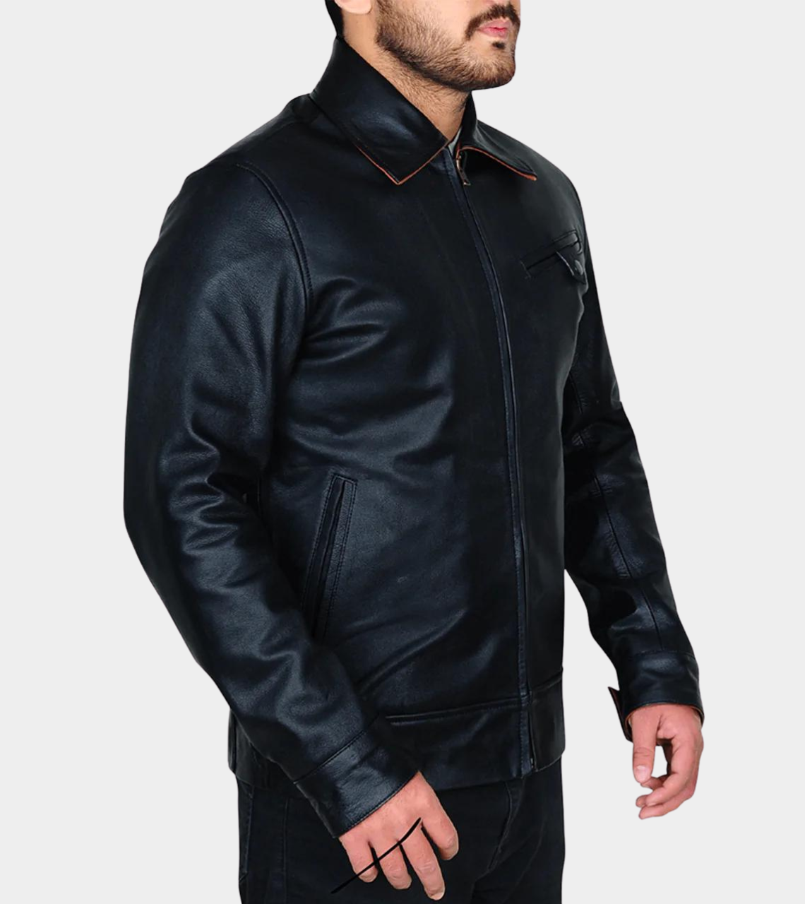 Estelle Men's Biker Leather Jacket Zippered