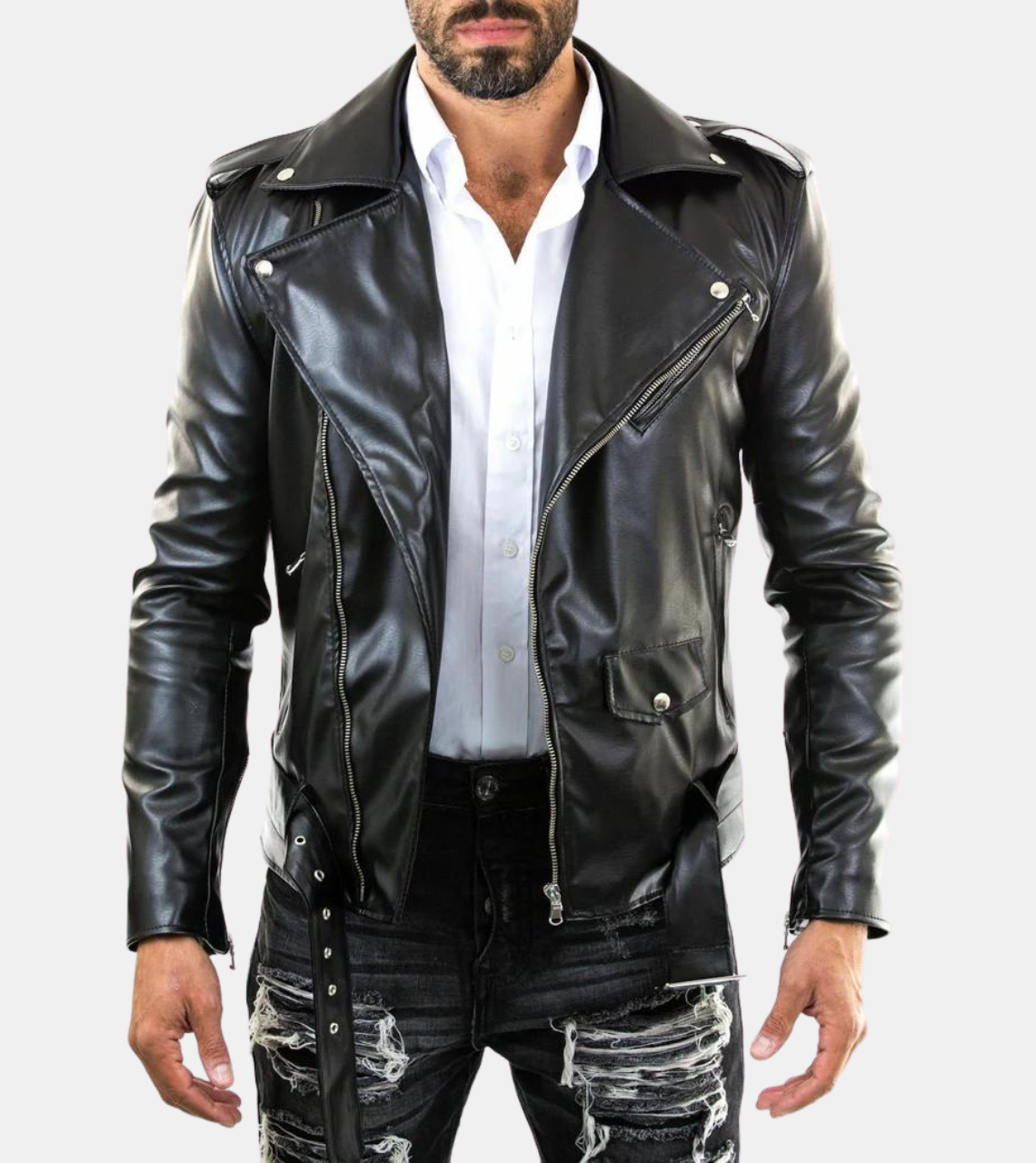 Men's Biker Leather Jacket