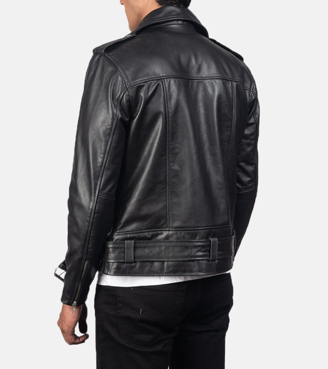 Annenkov Men's Biker Leather Jacket Back