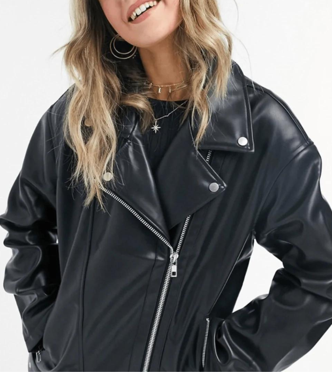 Nova Classic Biker Leather Jacket Zippered