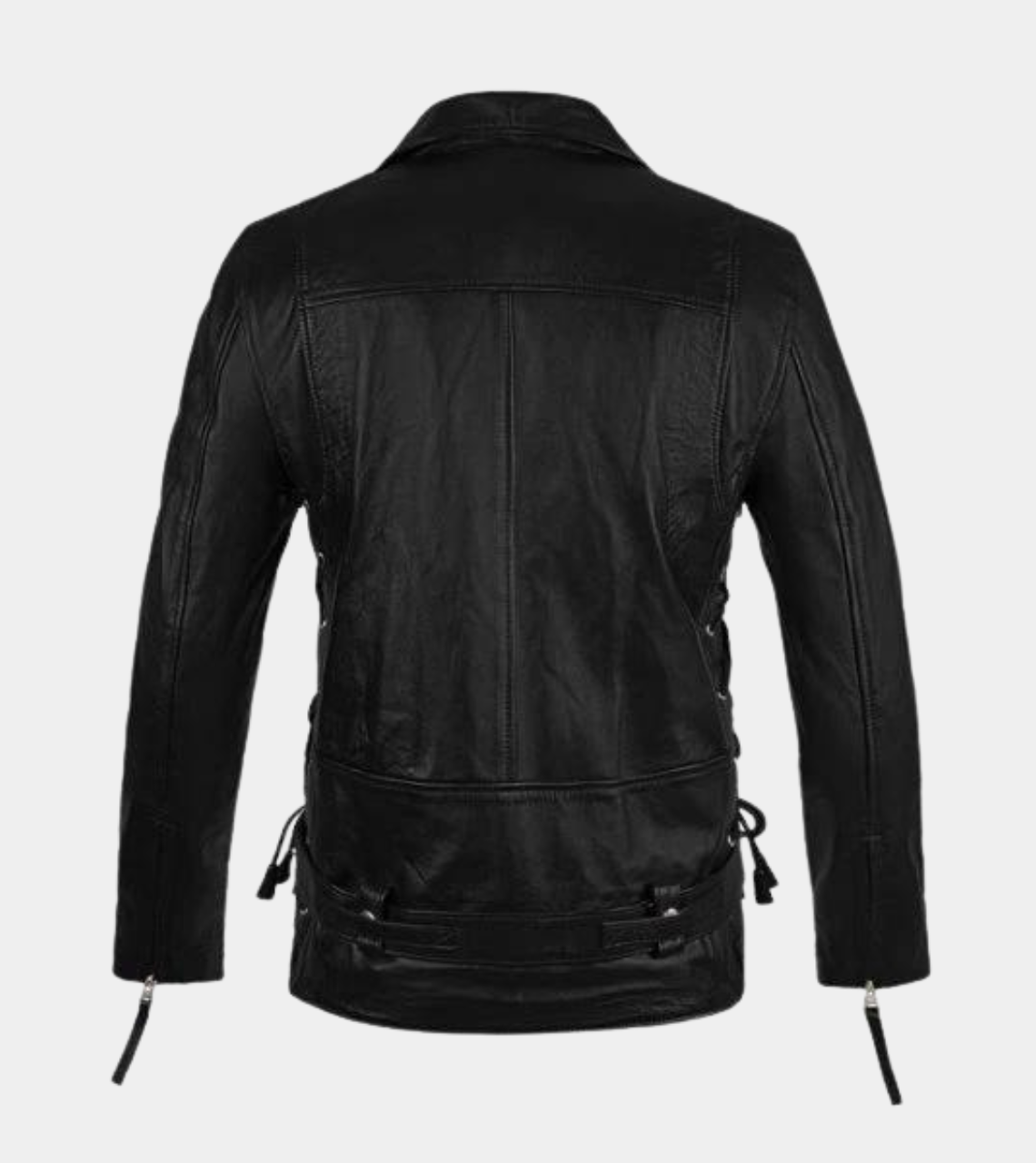 Freddy Belted Real Biker's Leather Jacket Men Back