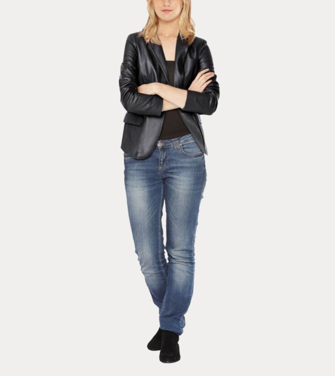 Lillie Black Women's Leather Blazer