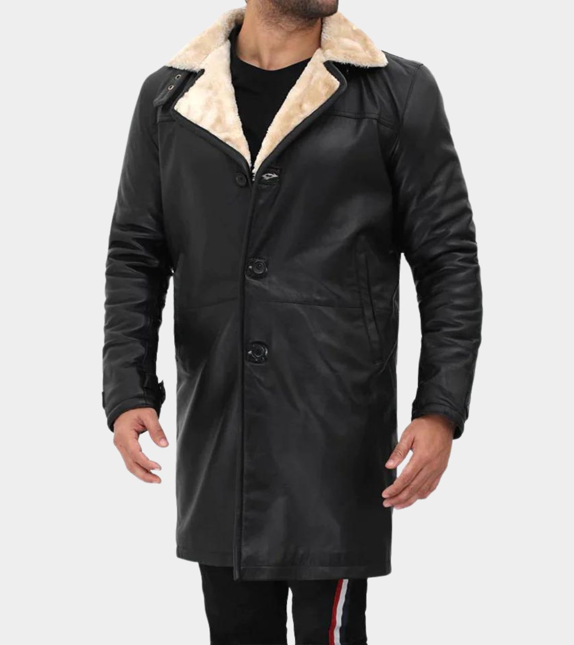 Lambskin Men's Leather Trench Coat