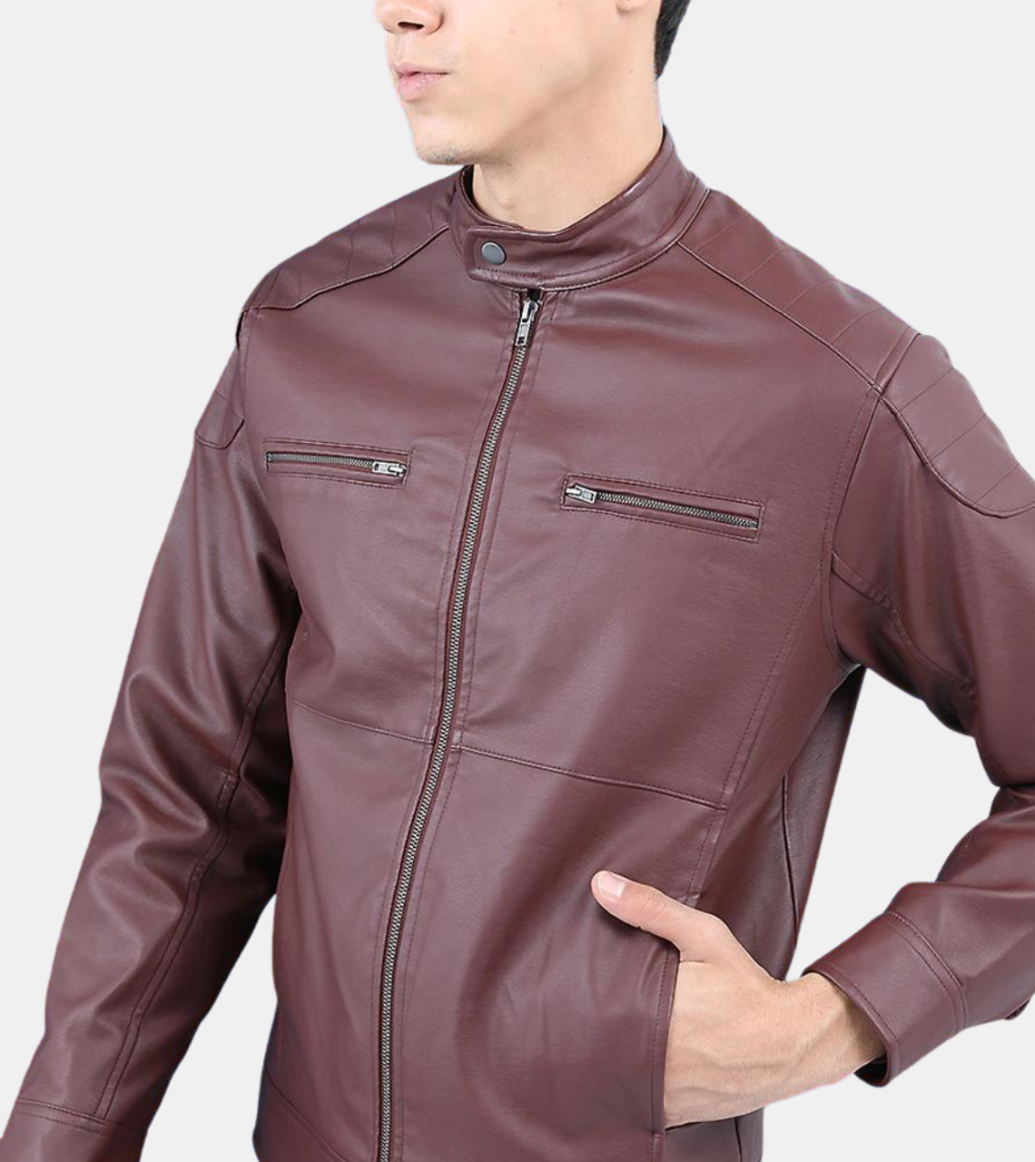 Odette Men's Scarlet Leather Jacket