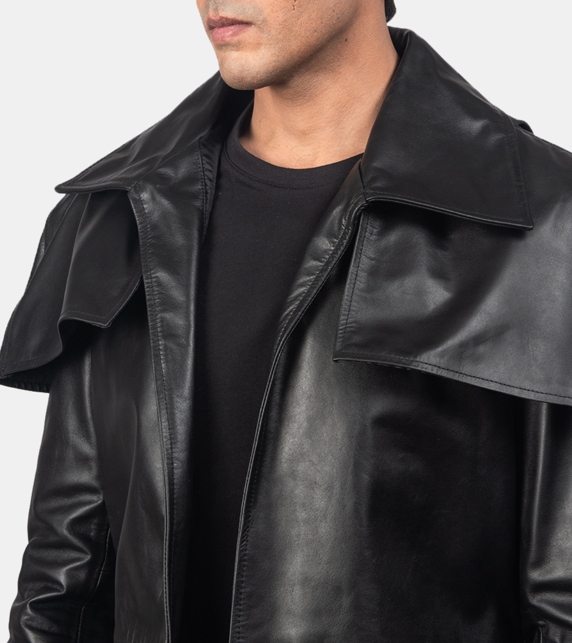  Black Leather Coat