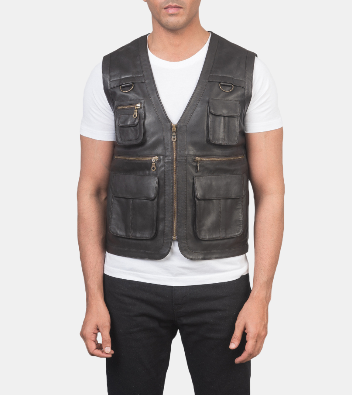 Earle Men's Brown Leather Vest