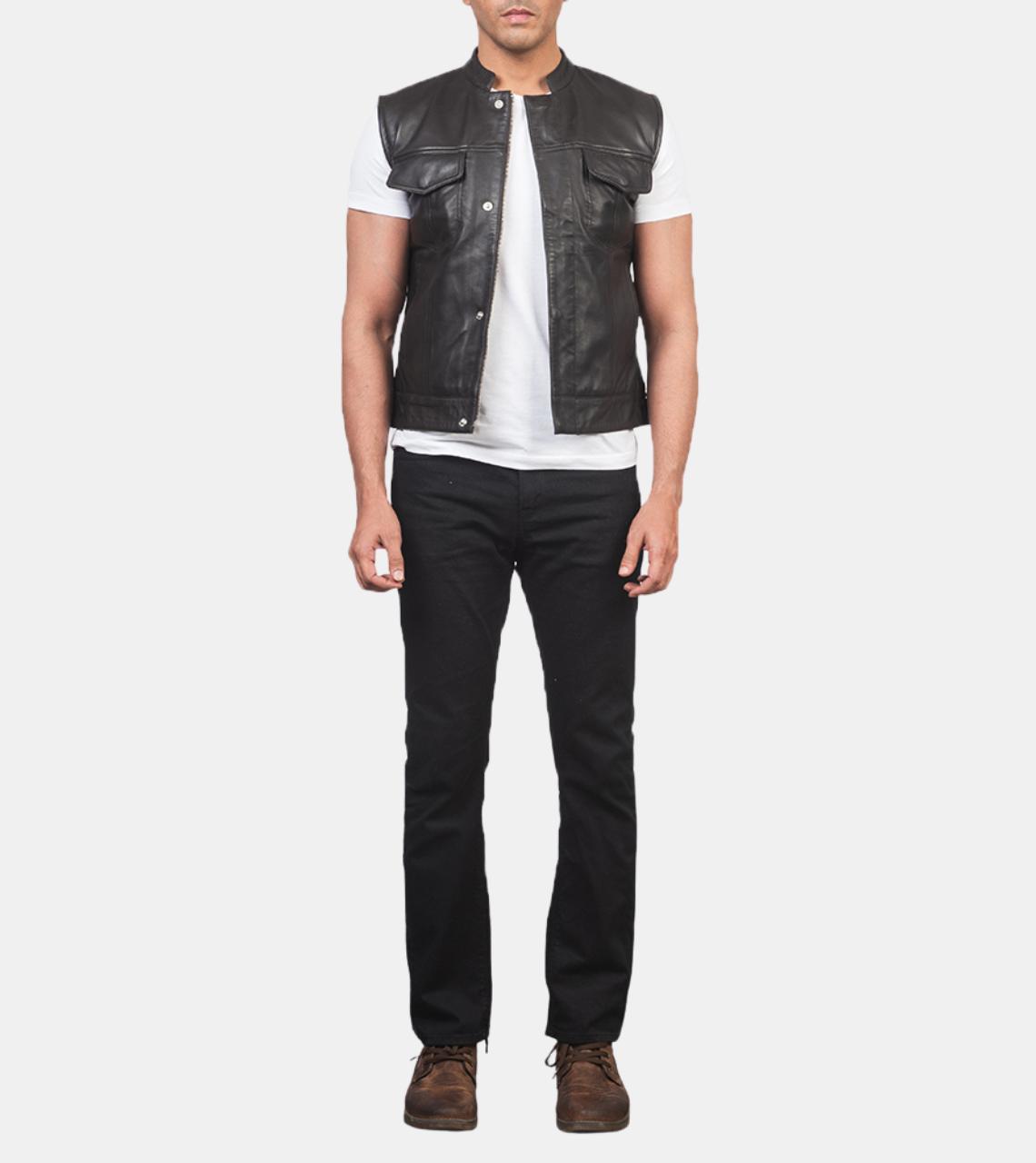 Men's Marven Black Leather Vest