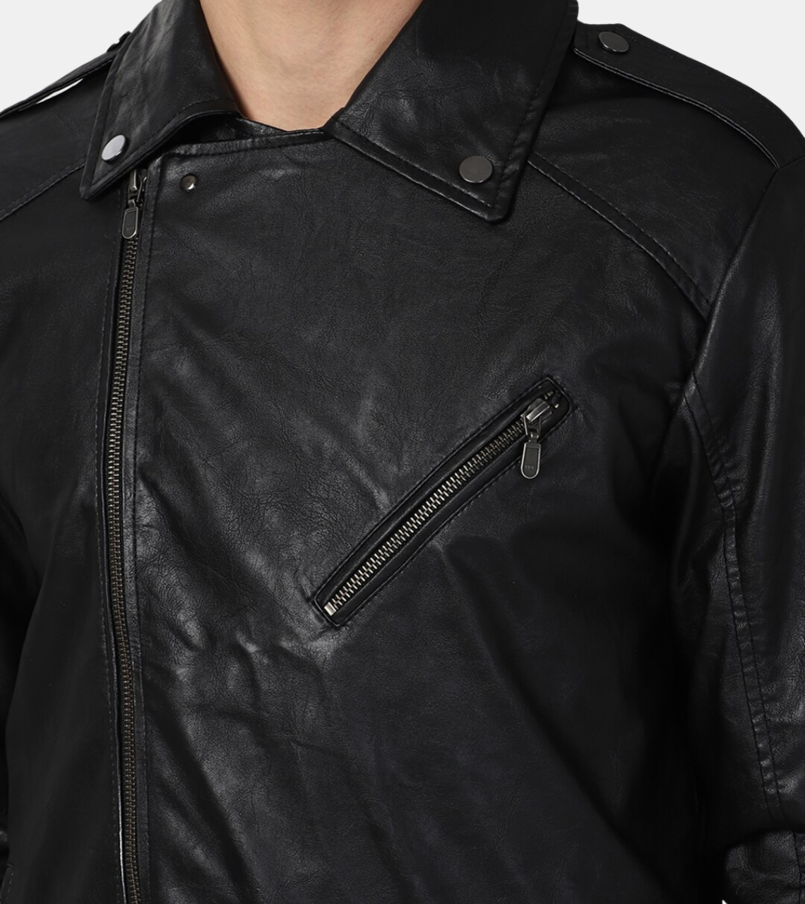 Eadwin Men's Black Biker's Leather Jacket