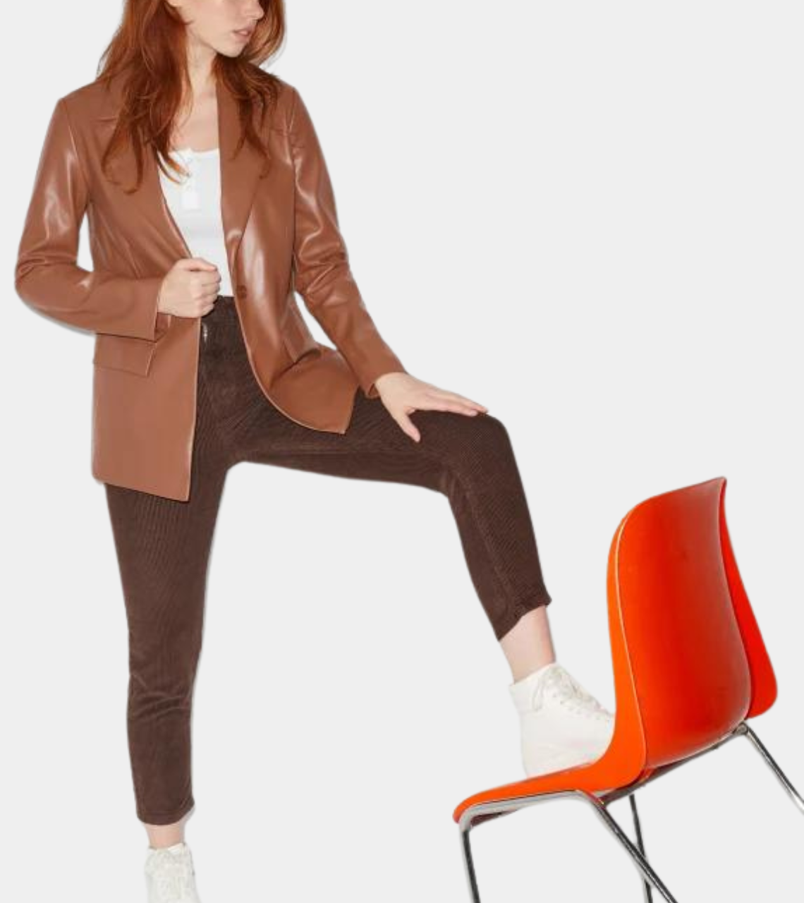  Women's Leather Blazer