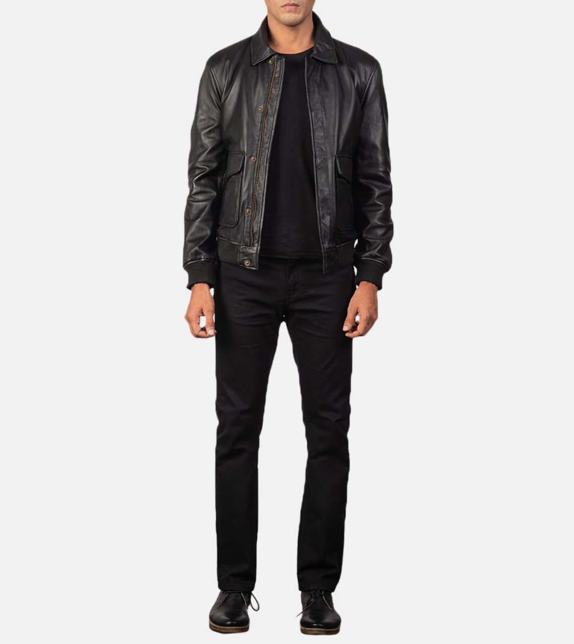 Men's Leather Bomber Jacket