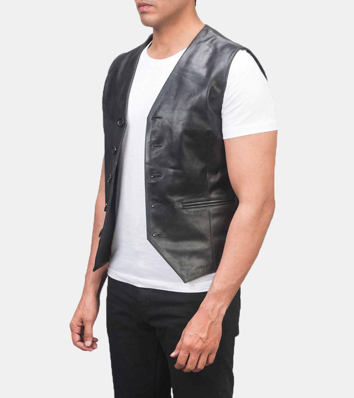  Black Leather Vest 