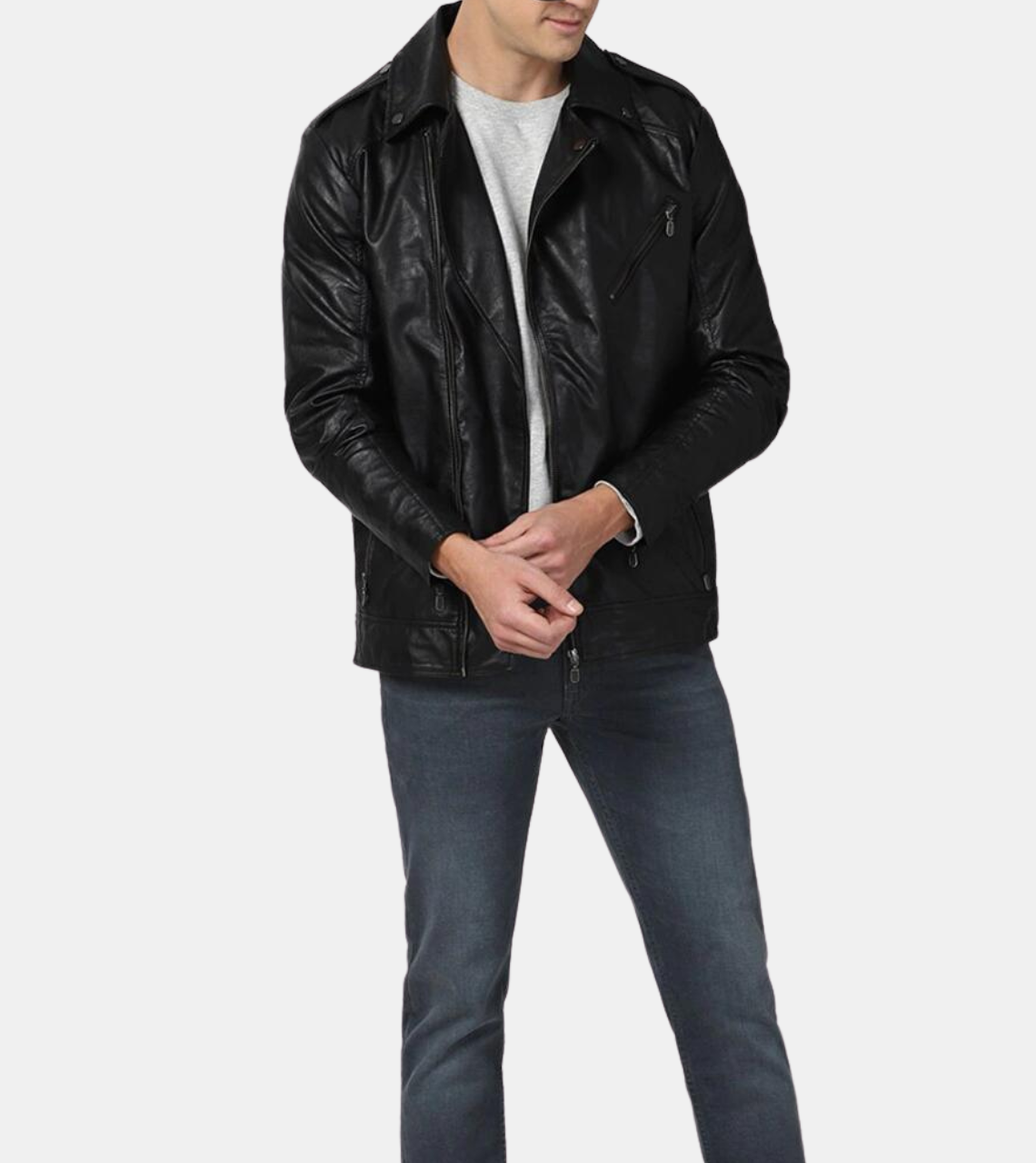 Eadwin Men's Black Biker's Leather Jacket