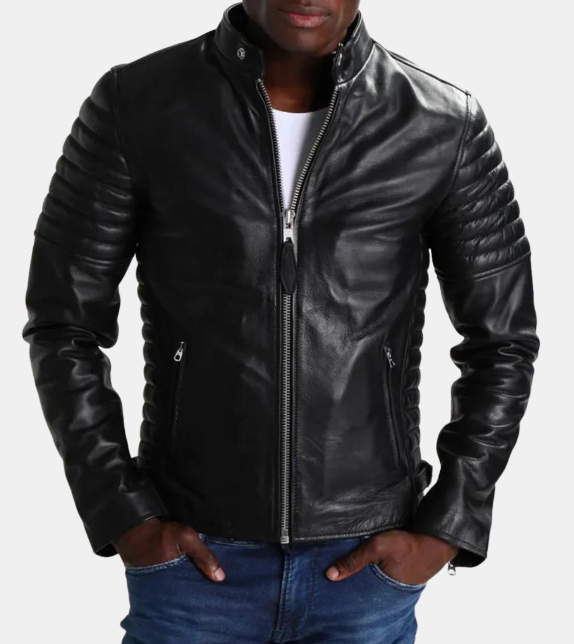 Caravan Black Biker Leather Jacket