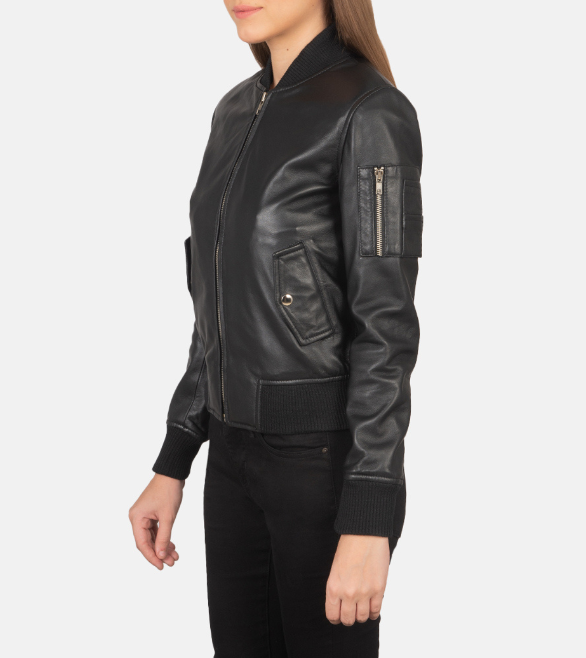 Ava Johns Leather Bomber Jacket