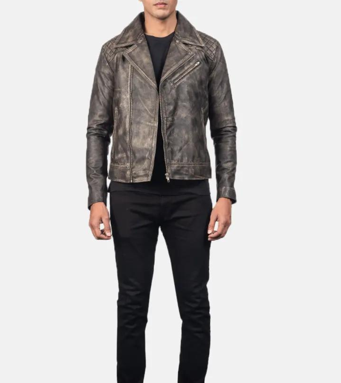  Men's Biker Leather Jacket 