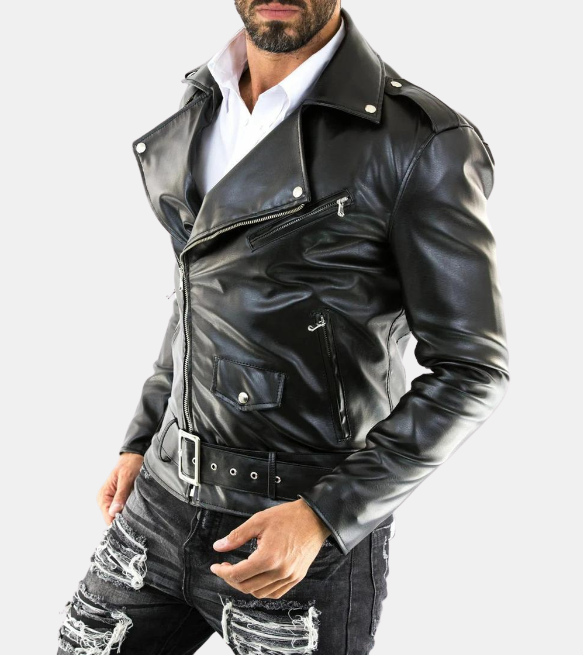  Biker Leather Jacket