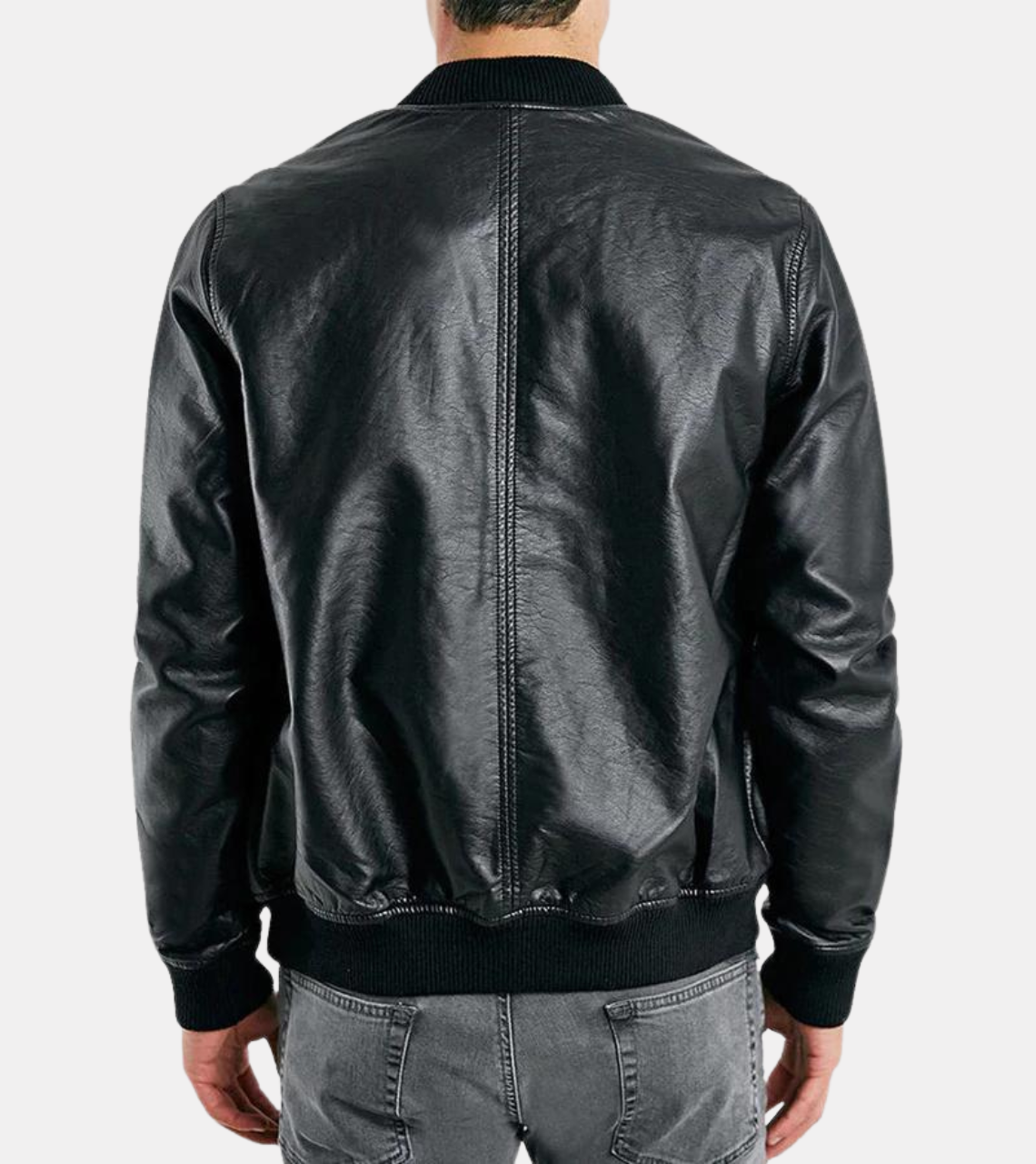 Classic Black Bomber Leather Jacket