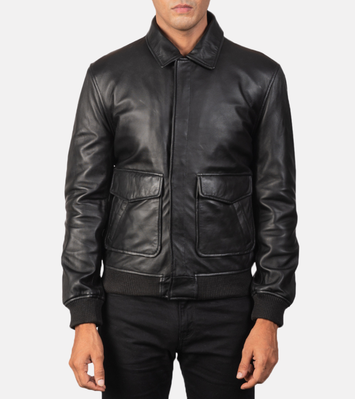 Nord Men's Leather Bomber Jacket Zippered