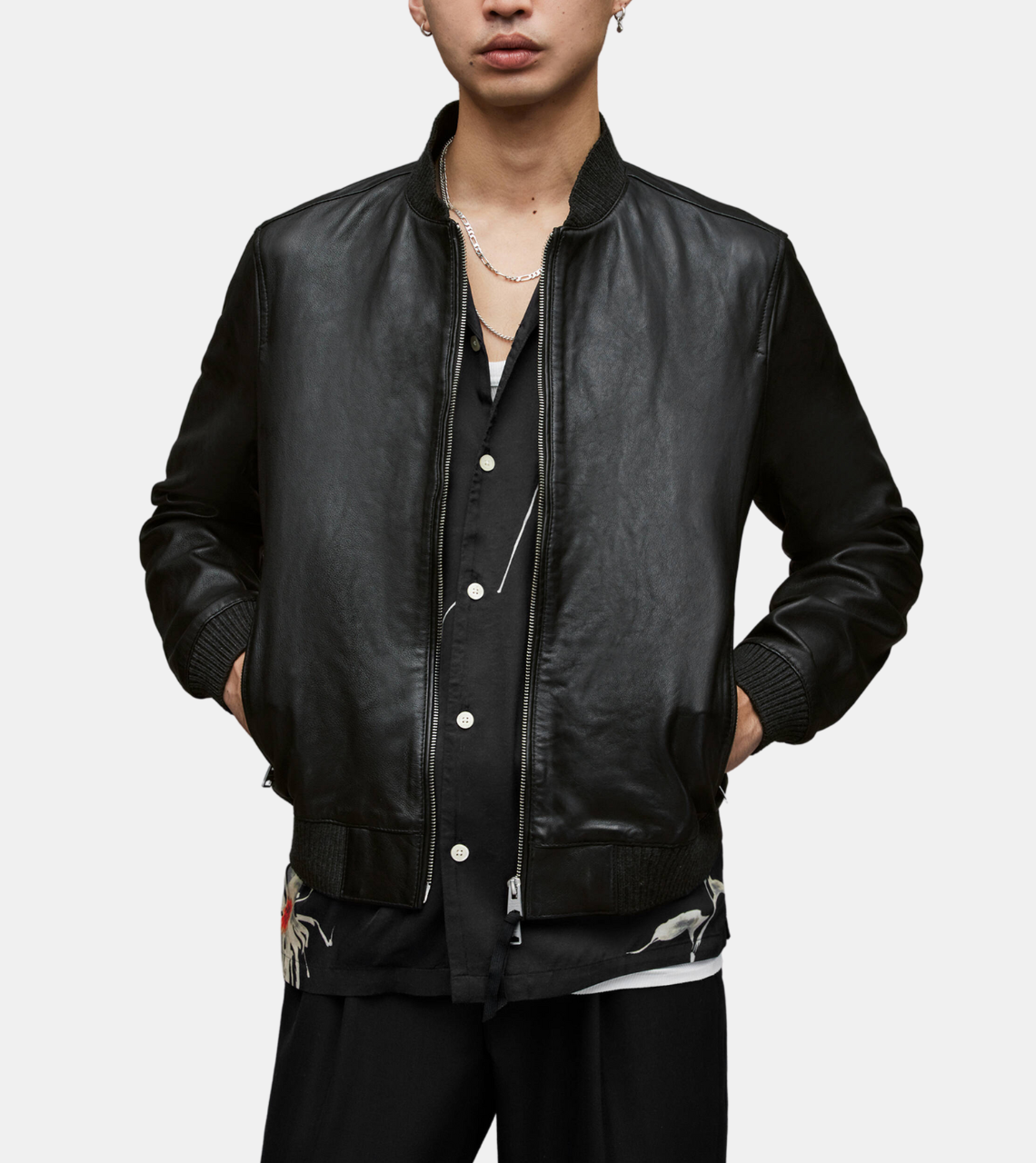 Raven Men's Black Bomber Jacket