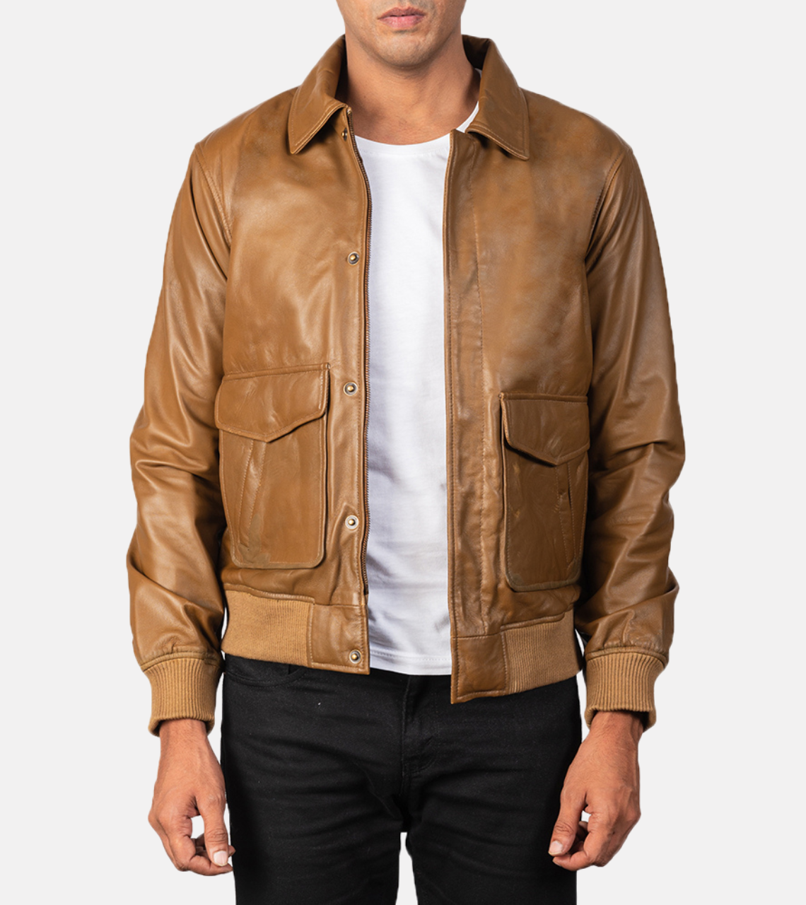 Nord Men's Brown Leather Bomber Jacket