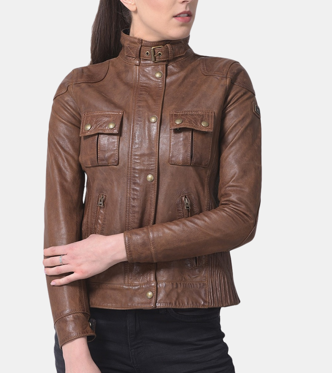 Reagan Women's Bronze Leather Jacket