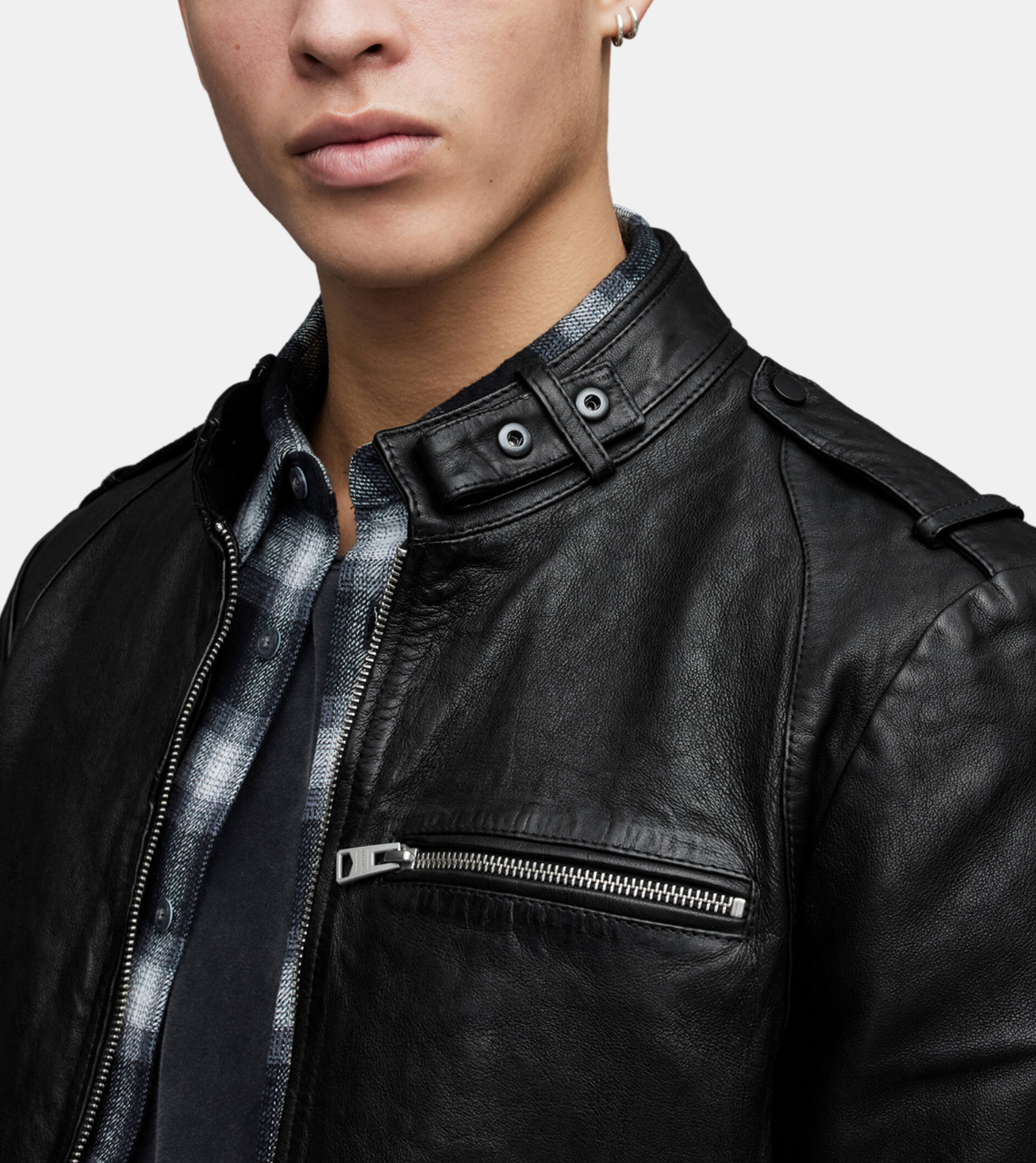 Oceane Men's Black Leather Jacket