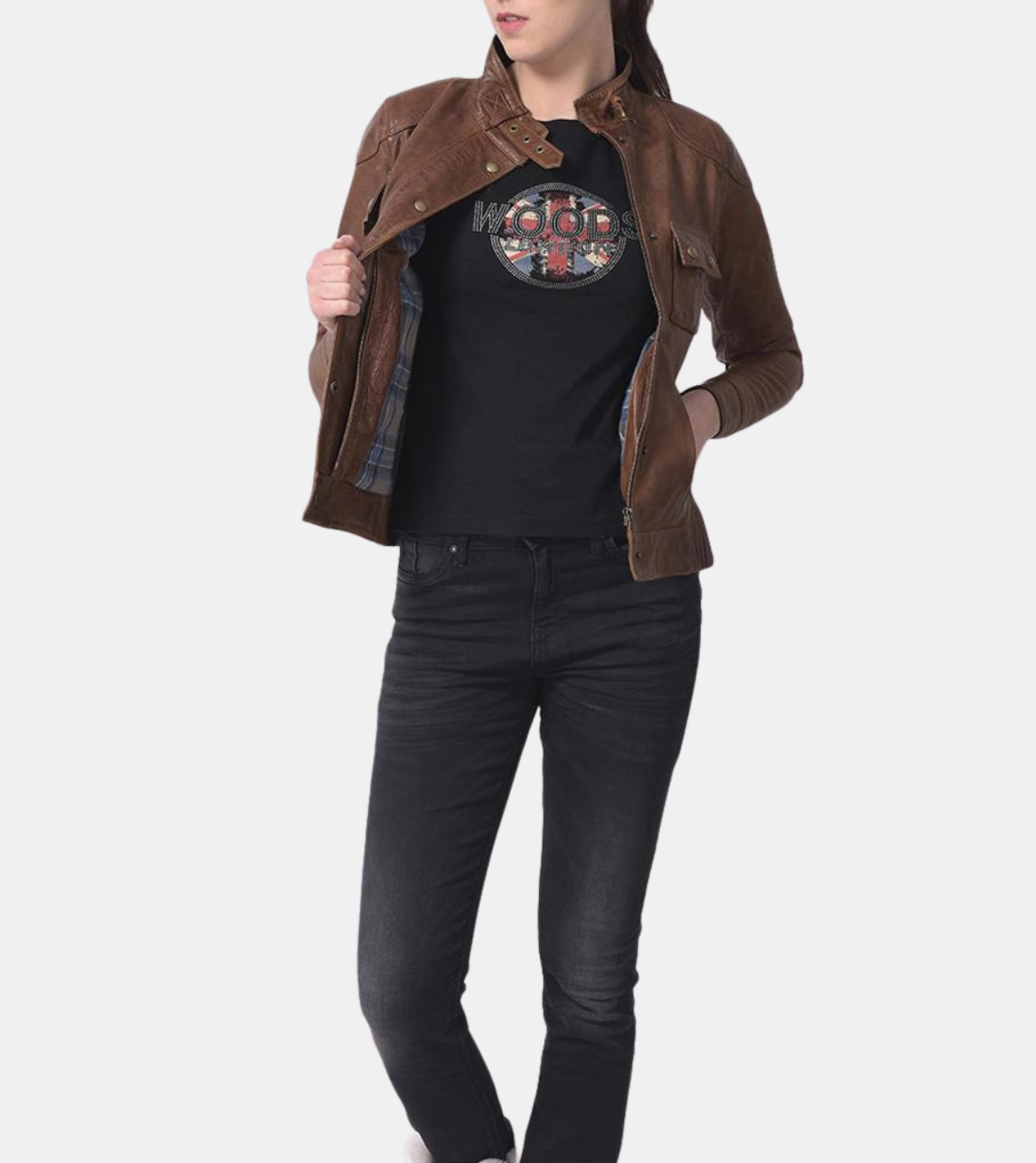 Reagan Women's Bronze Leather Jacket