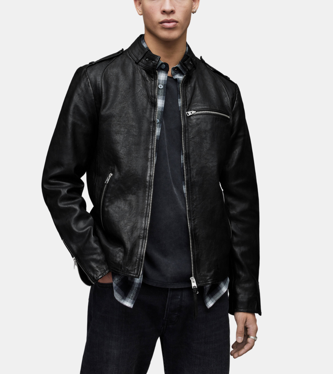 Oceane Men's Black Leather Jacket