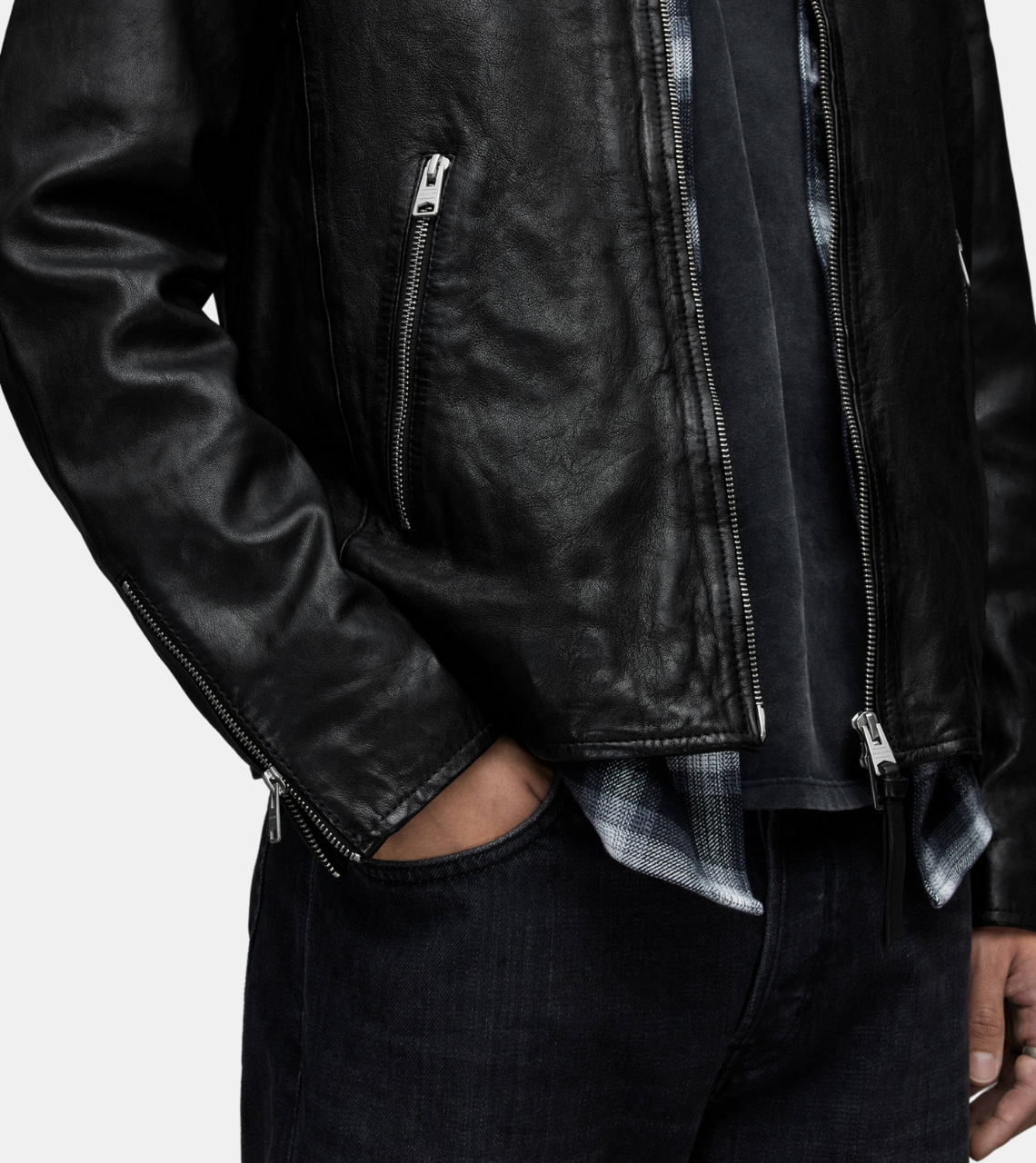 Oceane Men's Black Leather Jacket