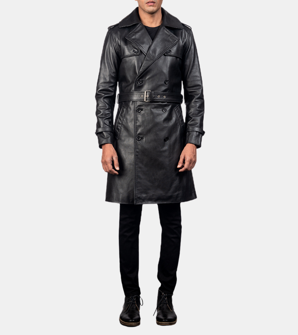 Cale Men's Black Leather coat