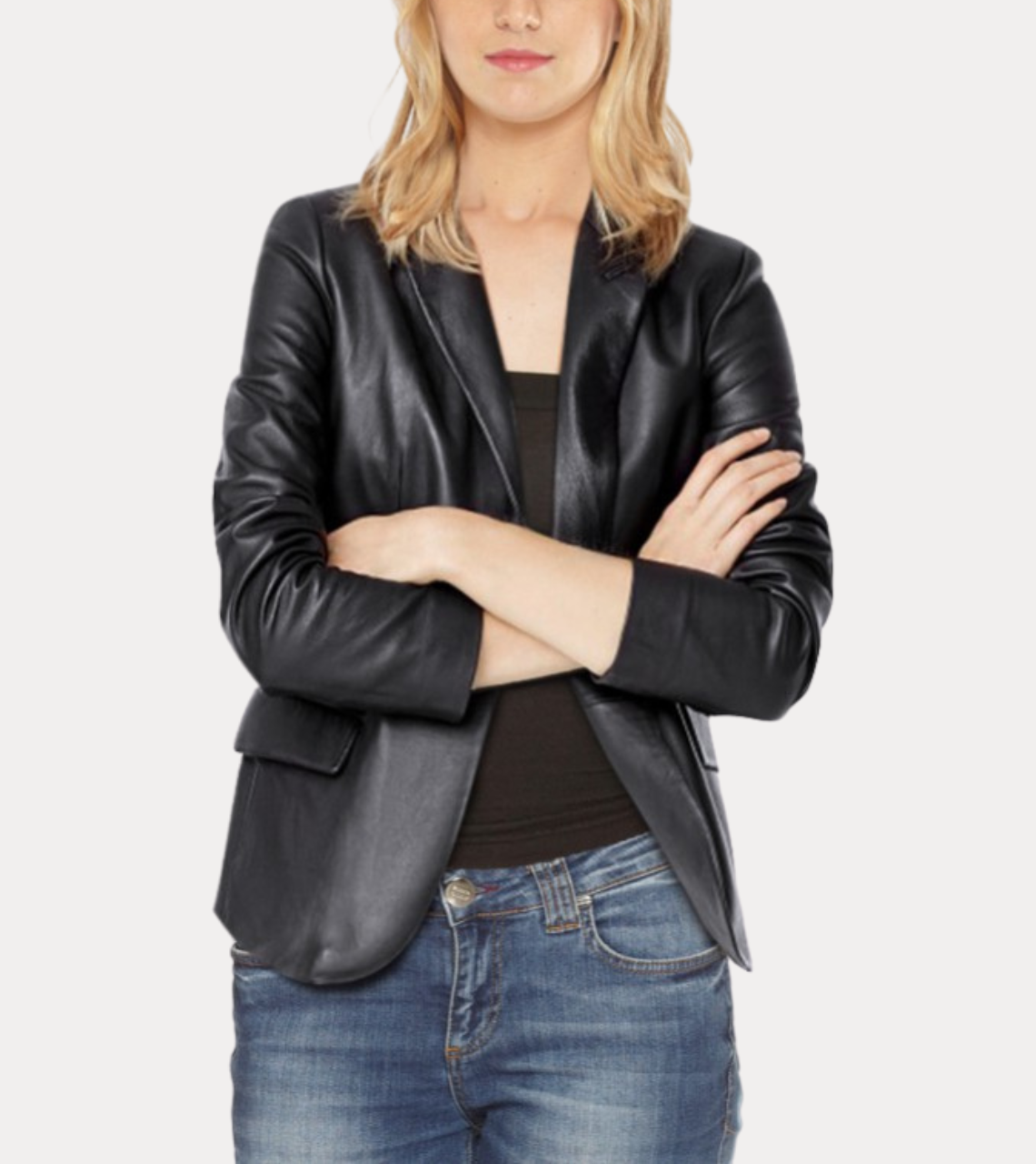 Lillie Black Women's Leather Blazer