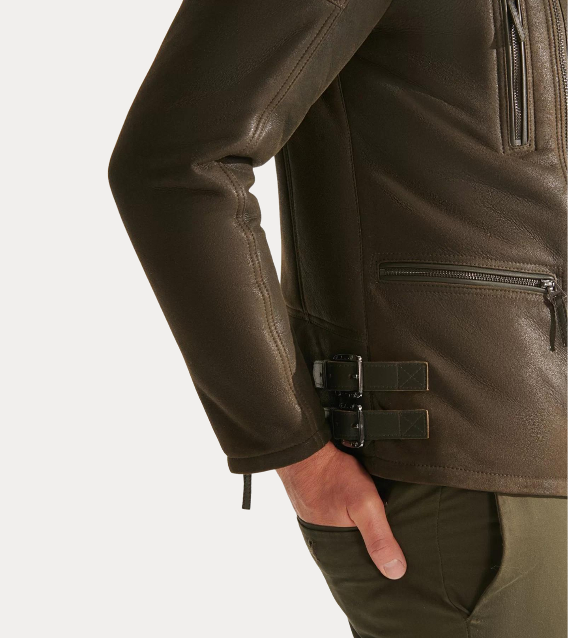 Men's Leather Bomber Jacket