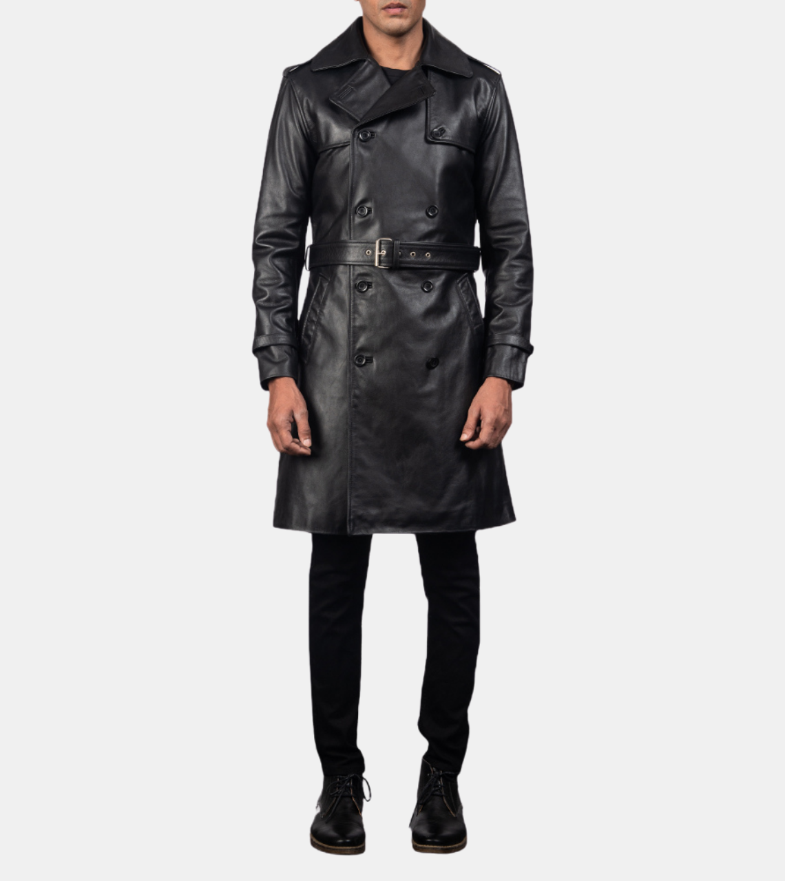 Cale Men's Black Leather coat